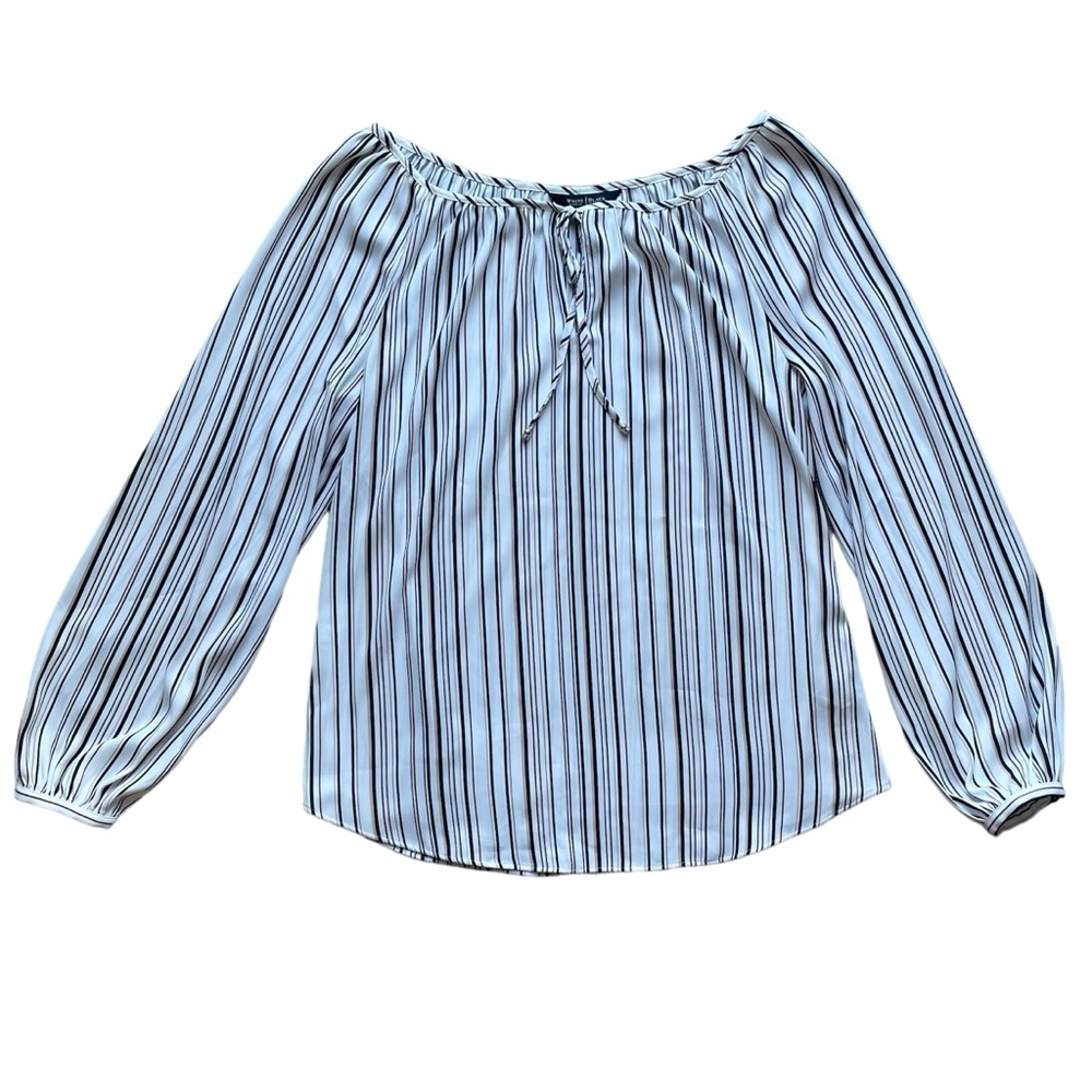 White House Black Market peasant blouse top size 8